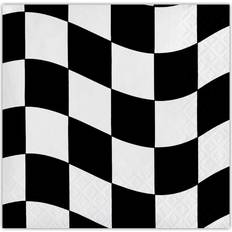 Black Paper Napkins Creative Converting Checkered Beverage Napkins by Windy City