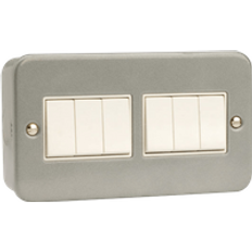 Essentials Metal Clad 6 Gang 2 Way 10A Plate Switch CL105