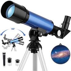 Microscopes & Telescopes Timisea telescope for kids & beginners, portable refractor telescope 90x magn. Blue