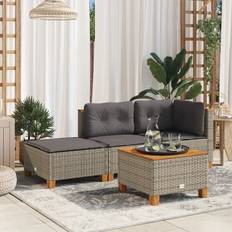 Hocker Homie Gartenhocker Mit Kissen 63.5x56x32 cm Poly Rattan
