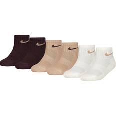 Nike Kid's Quarter Ankle Socks 6-pack - Brown/Beige