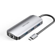 Vention Docking station with USB-C to HDMI 3x USB 3.0 RJ45 PD 0.15m