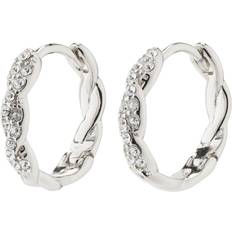 Pilgrim Ezo Twisted Hoops - Silver/Transparent