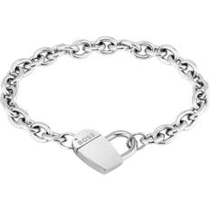 Dinya Heart Monogram Belcher Bracelet - Silver