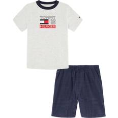 Tommy Hilfiger Boys Other Sets Tommy Hilfiger Graphic T-Shirt & Plaid Shorts Set in Heather Grey 12M