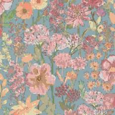 Wallpapers Grandeco Wildflowers Blue Wallpaper A61604