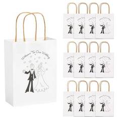 Animal Party Supplies Oriental Trading 12 Pc 7.5"x9" Medium Happy Couple Kraft Paper Gift Bags