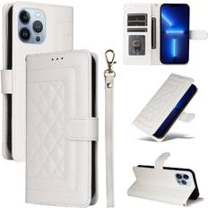 GANGXUN White Flip Case for iphone 13 Pro Max Shockproof Wallet Simple Business Leather Case Flip Cover