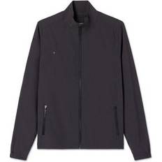 Linen Outerwear Vuori Venture Track Jacket Black Linen Texture