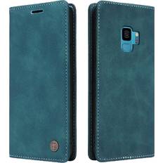 Mobile Phone Accessories GANGXUN Green Flip Case for Samsung Galaxy S9 Shockproof Flip Cover Leather Case Simple Business Wallet