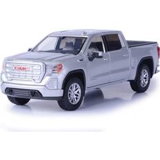 Motormax Model Compatible with GMC Sierra 1500 SLT Crew CAB 2019 Silver 1:27 DIECAST MTM79361S