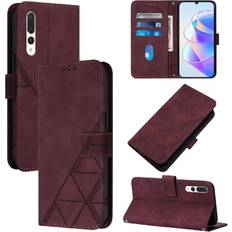 Huawei P20 Pro Wallet Cases GANGXUN Red Case for Huawei P20 Pro Pu Leather Flip Folio Book Protective Wallet Cover Credit Card Holder