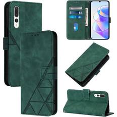 Huawei P20 Pro Wallet Cases GANGXUN Green Case for Huawei P20 Pro Pu Leather Flip Folio Book Protective Wallet Cover Credit Card Holder