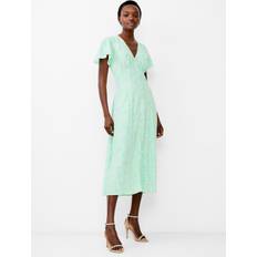 Clothing French Connection Bernice V-Neck Tea Dress Minted Green