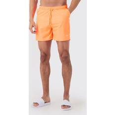 boohooMAN Mens Original Mid Length Trunks Orange