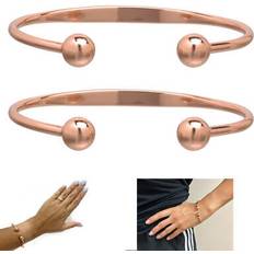 Copper Bracelets 2Pc Men Women Magnetic Copper Bracelet Therapy Arthritis Healing Energy Quality