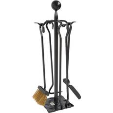 Belfry Heating Jax 5 Piece Wrought Iron Fireplace Tool Set gray 57.0 H x 24.0 W x 24.0 D cm