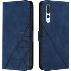 Huawei P20 Pro Wallet Cases GANGXUN Blue Case for Huawei P20 Pro Pu Leather Flip Folio Book Protective Wallet Cover Credit Card Holder