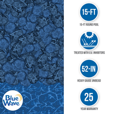 Pool Parts Blue Wave Pebble Unibead Heavy Gauge Above Ground Pool Liner 15 ft. Round 52 in. Deep