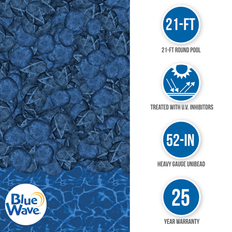 Blue Wave Pebble Unibead Heavy Gauge Above Ground Pool Liner 21 ft. Round 52 in. Deep