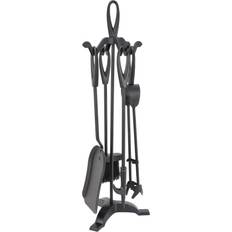 Fireplaces Symple Stuff Orion Loop 5 Piece Cast Iron Fireplace Tool Set gray 59.0 H x 19.0 W x 19.0 D cm