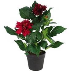 Red Artificial Plants Leaf Dhalia Red Artificial Plant