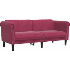 Röda Soffor vidaXL 2-sits vinröd sammet Soffa 3-sits