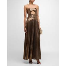 Bronze - Woman Clothing Retrofete Mallory Metallic Pleated Gown