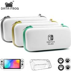 DATA FROG Portable Carrying Case Compatible Nintendo Switch OLED Console Screen Protector for Oled Clear Case