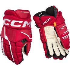 Hockey su ghiaccio CCM Guanti Rossi/Bianchi Adulti Tacks XF Pro rosso