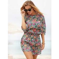 Venice Beach Floral Chiffon Dress Green Floral