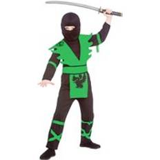 Wicked Costumes Boys Ninja Assassin Red Black Japanese Halloween Costume Green 8-10 years