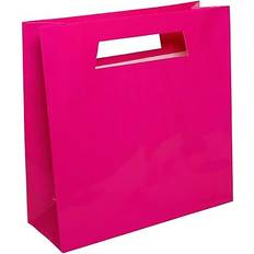 Gift Bags Jam Paper Heavy Duty Die Cut Glossy Gift Bag, Large, 15 x 5 1/2 x 15, Hot Pink Fuchsia, Sold Individually 895DCFU