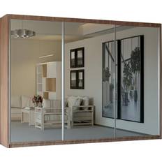 Sliding Wardrobe 4U Walnut, 250cm Chicago Double Wardrobe