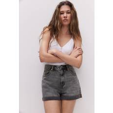 H&M Men Shorts H&M Grey High-waisted denim shorts