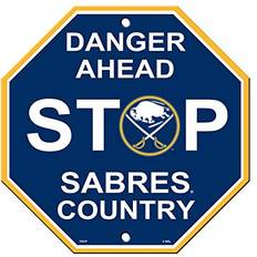 Fremont Die NHL Buffalo Sabres Team Sign, 12" x 12" Stop Sign