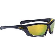 Yellow Eye Protections Stanley Tools SY180 Full Frame Protective Safety Glasses Black Yellow Mirror