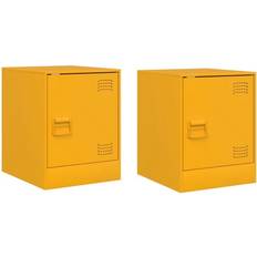 vidaXL Nightstand Mustard Yellow Comodino 34.5x39cm 2pcs