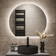 Lighting - Rectangular Bathroom Mirrors Ara Semi Circle Backlit Heated