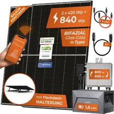 Solarmodule Solarway Solarway Balkonkraftwerk 840W 800W Solaranlage 1,6kWh Speicher WIFI Komplettset Photovoltaik Anlage 600/800W