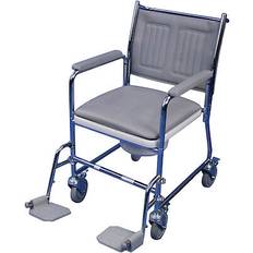 Best Wheel Chairs Aidapt Linton Commode with Footrests Grey/Chrome