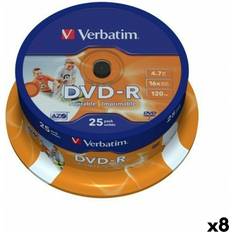 4.7 GB Optisk lagring Verbatim DVD-R 4,7 GB 16x 8 Units