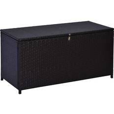 Synthetic Rattan Patio Storage & Covers OutSunny Large Garden Chest Deck