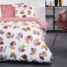 Linge de Lit Today Parure Lit Sunshine 220 x 240 cm - Blanc et Rose Housse de couette Blanc (240x220cm)