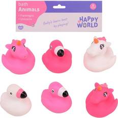 Einhörner Badespielzeuge Johntoy Happy World Flamingo & Unicorn Bath Figures 6pcs