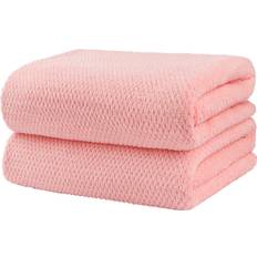 HOMEXCEL Set Pack of 2 27 x 54 Inches Bath Towel Pink