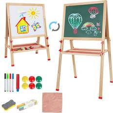 Easels Adjustable wooden easel for kids, standing art easel for kids 3, 4, 5, 6, 7, 8.15 Pounds