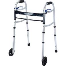 Health Line Compact folding walker for seniors by health massage products, standard Silver