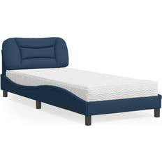 Azul Conjuntos de Cama vidaXL Bett mit Matratze Blau 90x200 cm Betten-Sets