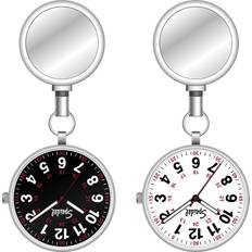 Pocket Watches Speidel Nurse Fob Scrub OG for Medical Professionals, Clip on with Second Hand, Easy to Read, Retractable Rope in Black and White Dials